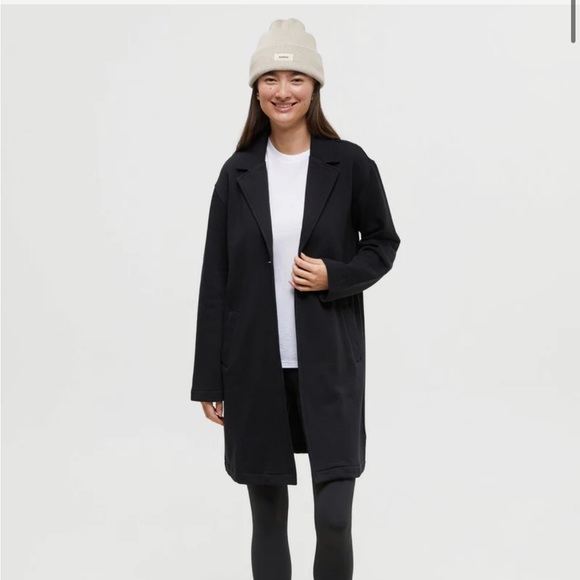 tentree Fleece Coatigan Sweater - Meteorite Black - Picture 1 of 10